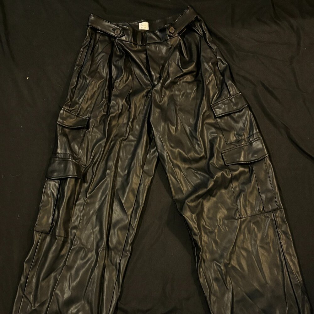 A New Day Wide Leg Leather Cargo Pants (size 12)